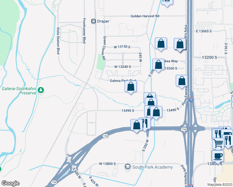 map of restaurants, bars, coffee shops, grocery stores, and more near Data Drive in Draper