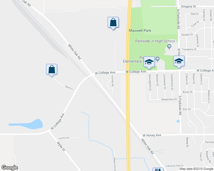 map of restaurants, bars, coffee shops, grocery stores, and more near 221 Eugene Drive in Normal