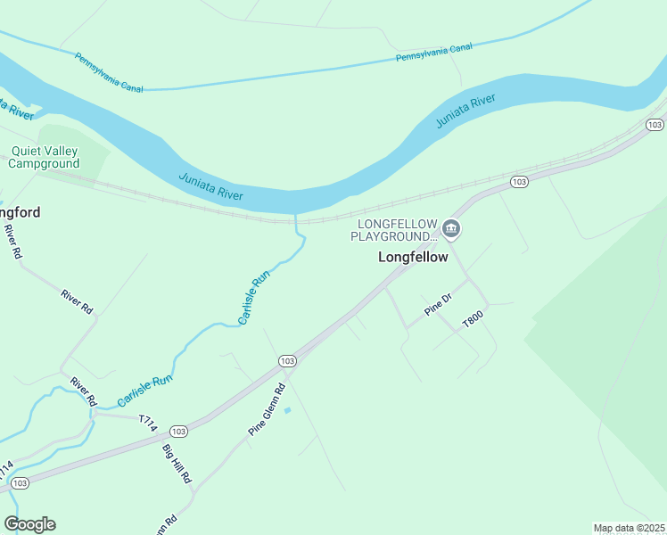 map of restaurants, bars, coffee shops, grocery stores, and more near 2107 Pennsylvania 103 in Lewistown