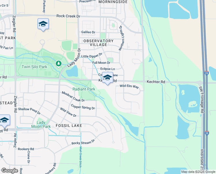 map of restaurants, bars, coffee shops, grocery stores, and more near 3715 Kechter Road in Fort Collins