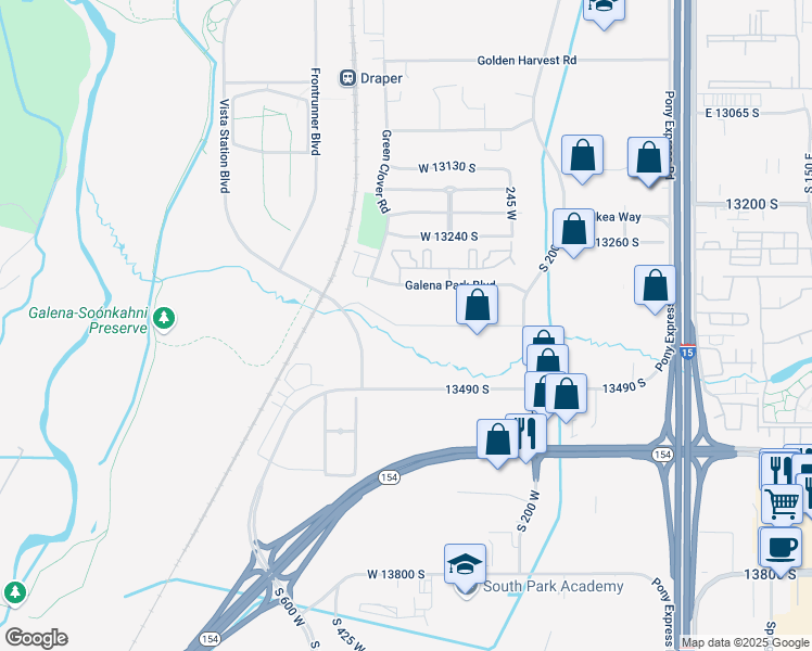 map of restaurants, bars, coffee shops, grocery stores, and more near Data Drive in Draper