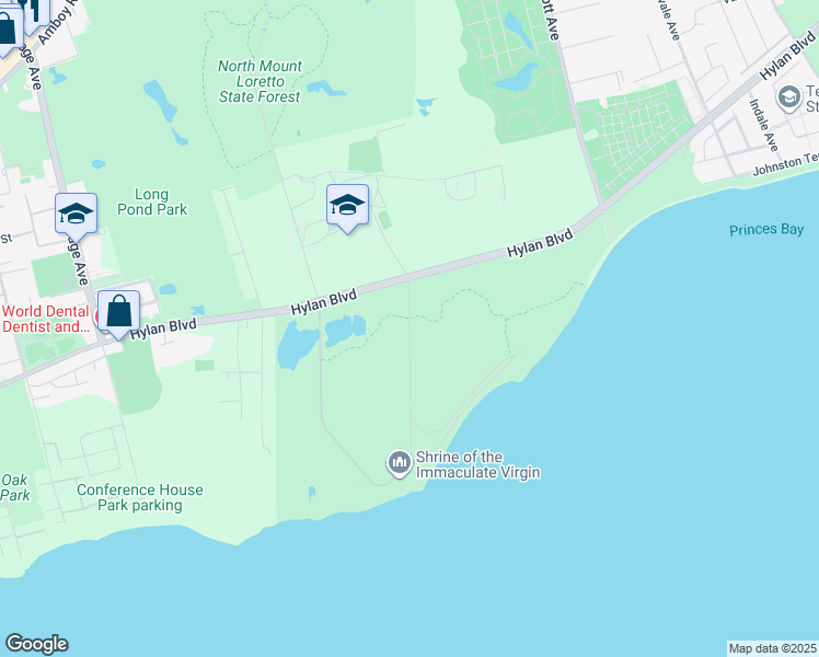 map of restaurants, bars, coffee shops, grocery stores, and more near Kenny Road in Staten Island