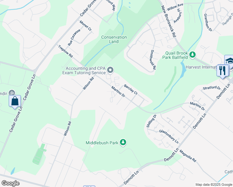map of restaurants, bars, coffee shops, grocery stores, and more near 26 Norwich Pl in Franklin Township