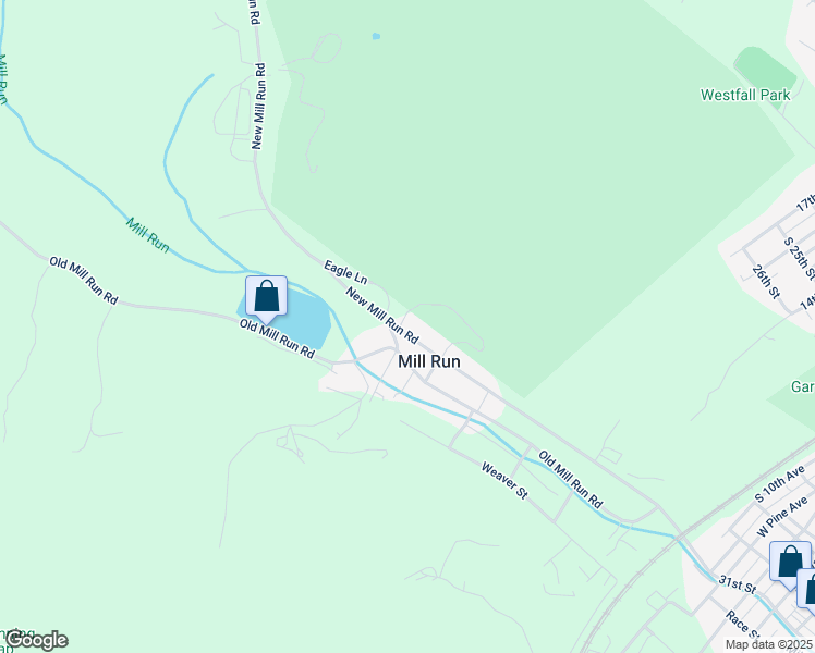 map of restaurants, bars, coffee shops, grocery stores, and more near Old Mill Run Road in Altoona
