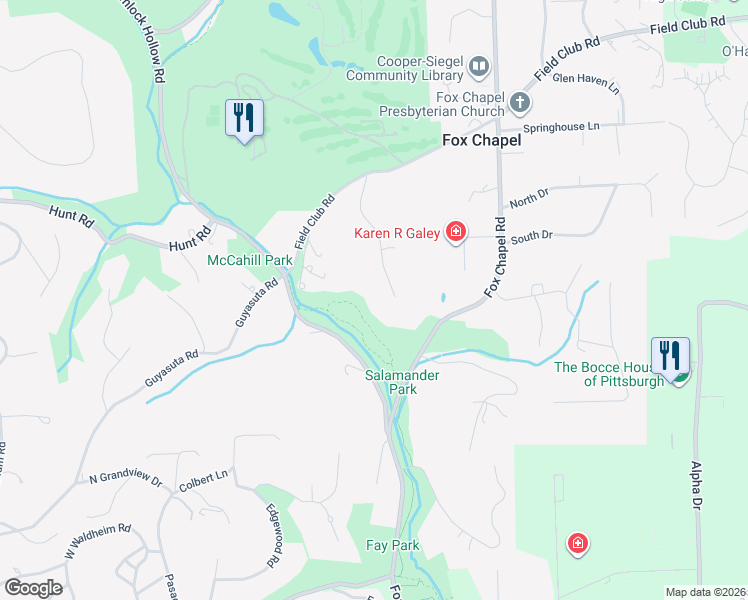 map of restaurants, bars, coffee shops, grocery stores, and more near 114 Hickory Hill Road in Pittsburgh