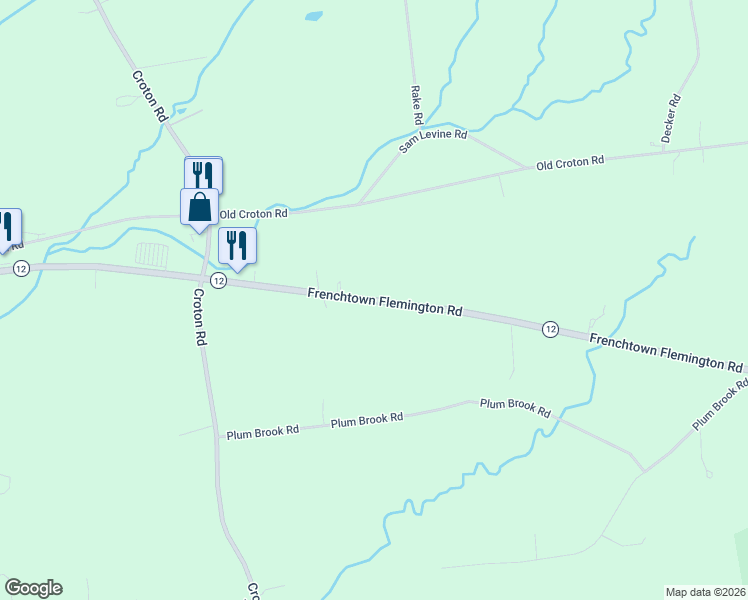 map of restaurants, bars, coffee shops, grocery stores, and more near 471 Highway 12 in Flemington