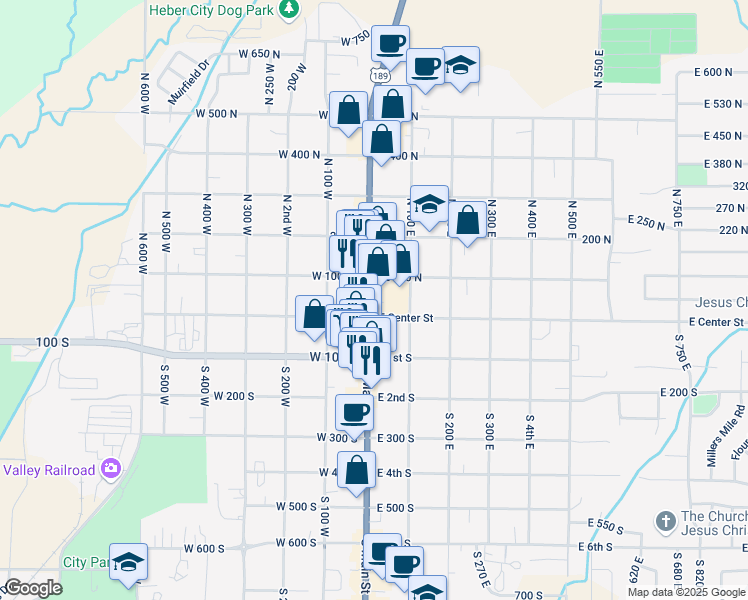 map of restaurants, bars, coffee shops, grocery stores, and more near 1922 U.S. 40 in Heber City