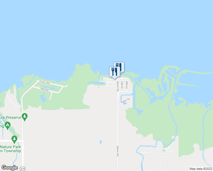 map of restaurants, bars, coffee shops, grocery stores, and more near Duck Foot Landing in Mercer