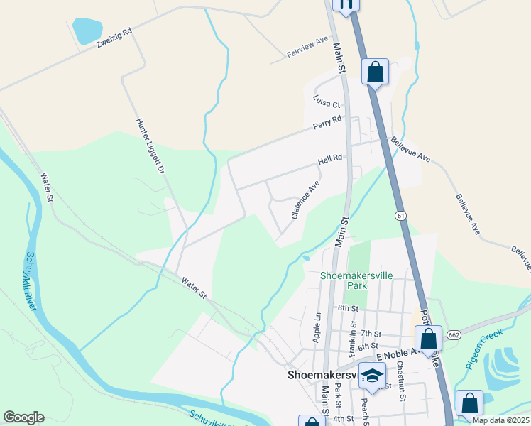 map of restaurants, bars, coffee shops, grocery stores, and more near 20 Waxwood Road in Shoemakersville