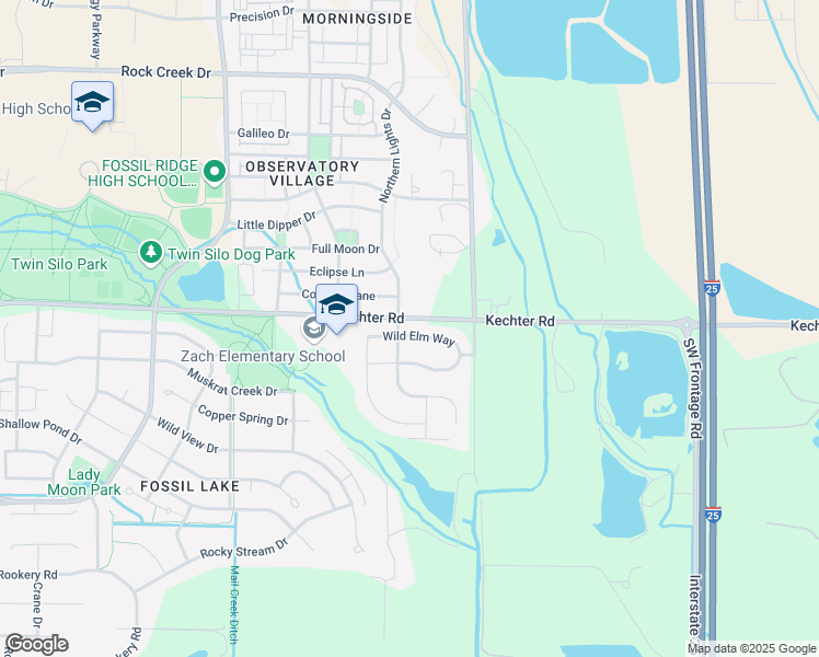 map of restaurants, bars, coffee shops, grocery stores, and more near 3908 Wild Elm Way in Fort Collins