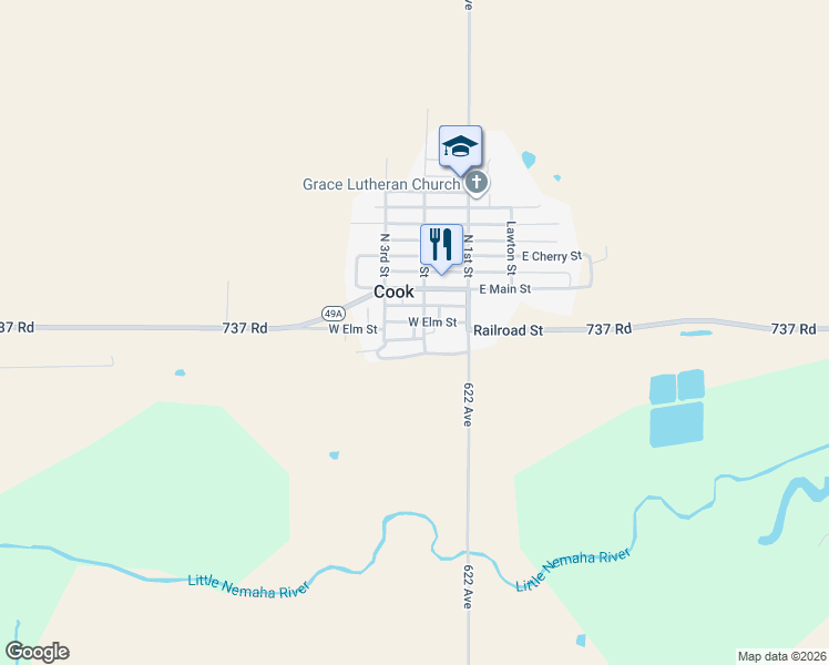 map of restaurants, bars, coffee shops, grocery stores, and more near in Cook