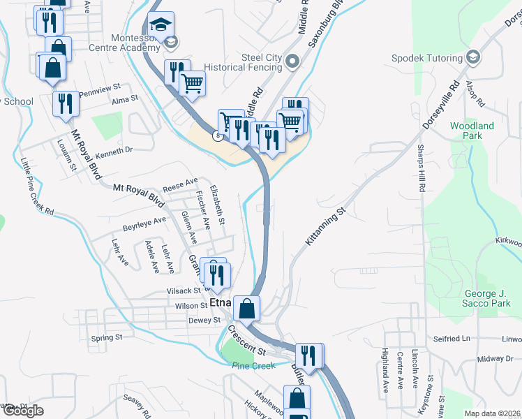 map of restaurants, bars, coffee shops, grocery stores, and more near 839 Butler Street in Pittsburgh