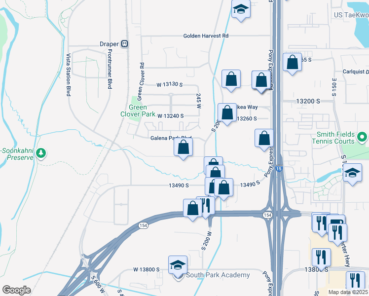 map of restaurants, bars, coffee shops, grocery stores, and more near 256 West Data Drive in Draper
