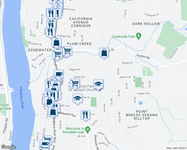 map of restaurants, bars, coffee shops, grocery stores, and more near 561 North Avenue in Verona