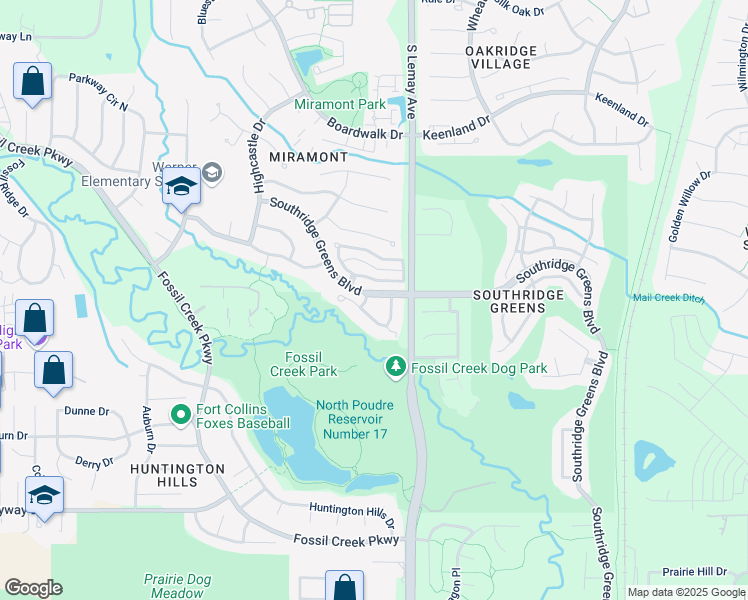 map of restaurants, bars, coffee shops, grocery stores, and more near 5602 Scarlet Ibis Lane in Fort Collins
