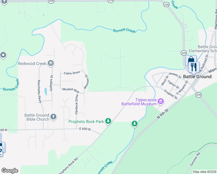 map of restaurants, bars, coffee shops, grocery stores, and more near 6320 North 300 East in West Lafayette