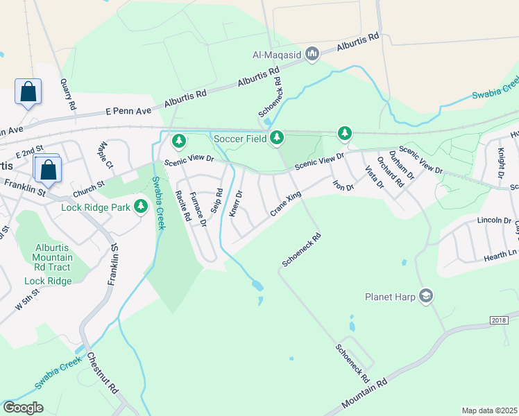map of restaurants, bars, coffee shops, grocery stores, and more near 3470 McKeever Road in Macungie
