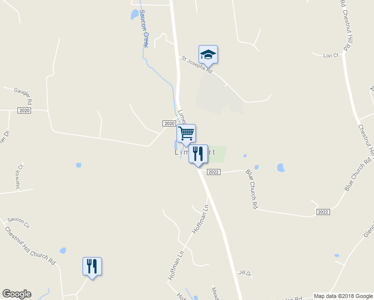 map of restaurants, bars, coffee shops, grocery stores, and more near 1463 Limeport Pike in Coopersburg