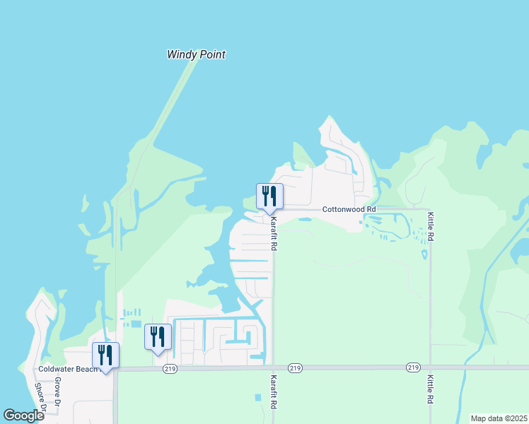 map of restaurants, bars, coffee shops, grocery stores, and more near 5477 Karafit Road in Celina