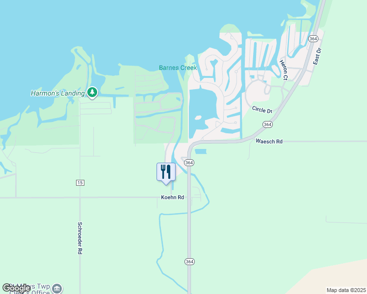map of restaurants, bars, coffee shops, grocery stores, and more near 10988 Highway 364 in St. Marys