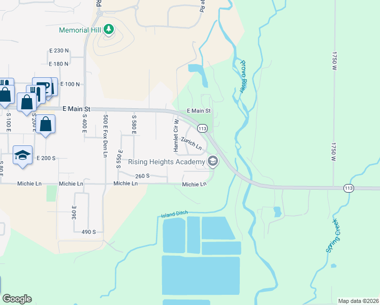 map of restaurants, bars, coffee shops, grocery stores, and more near 181 Geneva Drive in Midway