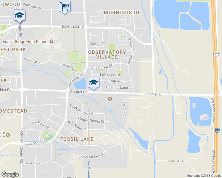 map of restaurants, bars, coffee shops, grocery stores, and more near 3745 Cosmos Lane in Fort Collins