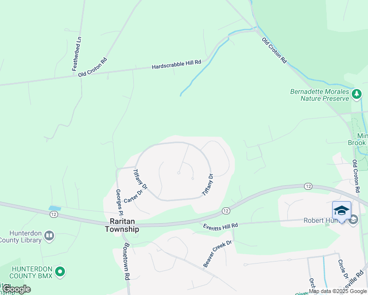 map of restaurants, bars, coffee shops, grocery stores, and more near 24 Tiffany Drive in Flemington