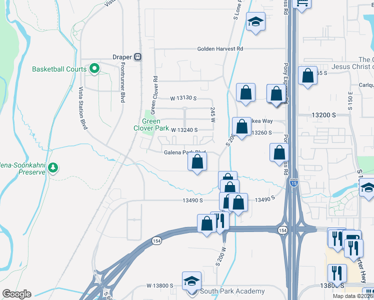 map of restaurants, bars, coffee shops, grocery stores, and more near 256 West Data Drive in Draper