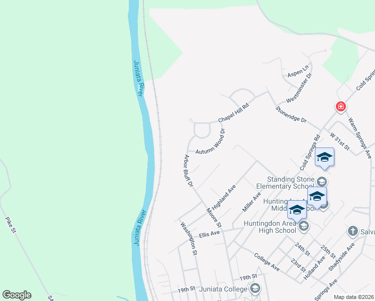 map of restaurants, bars, coffee shops, grocery stores, and more near 2259 Arbor Bluff Dr in Huntingdon