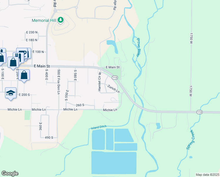 map of restaurants, bars, coffee shops, grocery stores, and more near 856 Zurich Lane in Midway