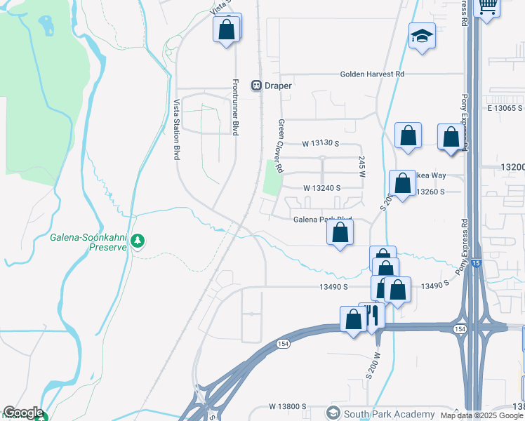 map of restaurants, bars, coffee shops, grocery stores, and more near 466 West Amber Glow Lane in Draper