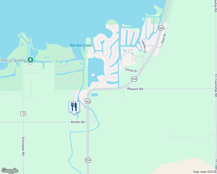 map of restaurants, bars, coffee shops, grocery stores, and more near 156 Notheana Drive in Saint Marys