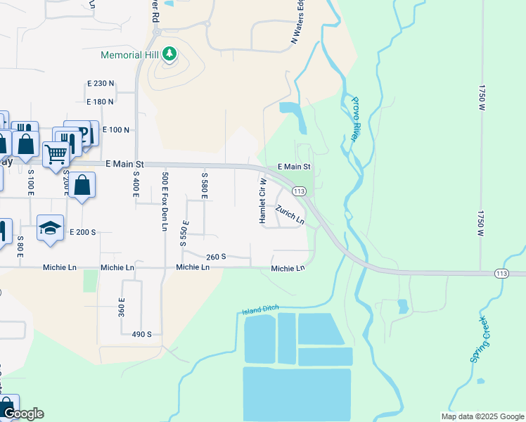 map of restaurants, bars, coffee shops, grocery stores, and more near 89 Hamlet Circle North in Midway