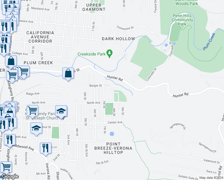 map of restaurants, bars, coffee shops, grocery stores, and more near 936 8th Street in Verona