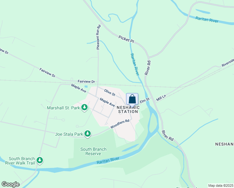map of restaurants, bars, coffee shops, grocery stores, and more near 403 Olive Street in Branchburg