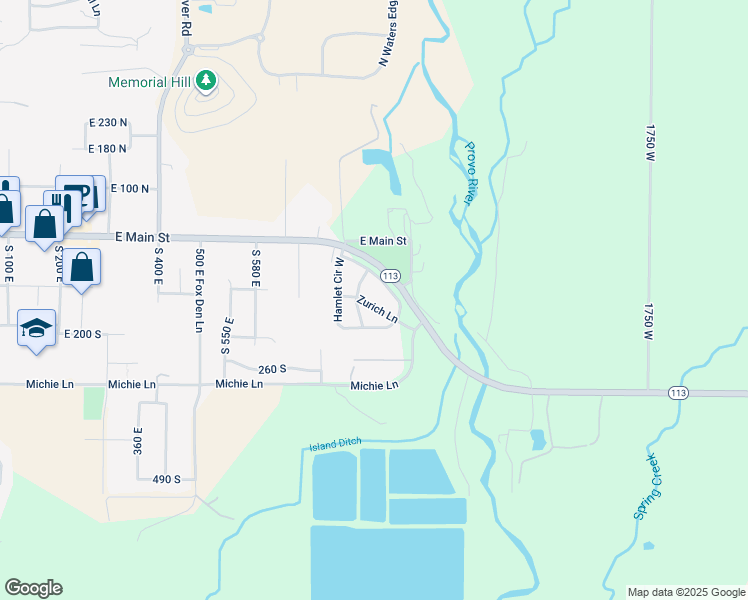 map of restaurants, bars, coffee shops, grocery stores, and more near 858 Hamlet Circle North in Midway