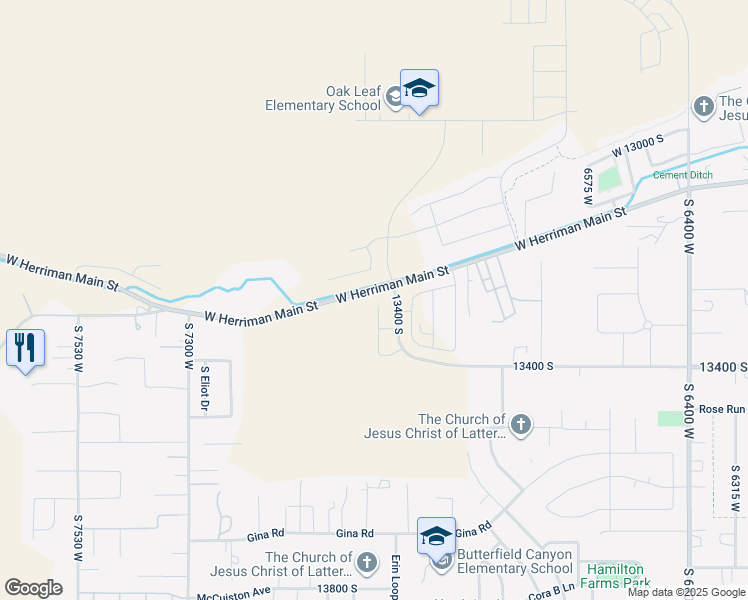 map of restaurants, bars, coffee shops, grocery stores, and more near 13294 South Henning Circle in Herriman