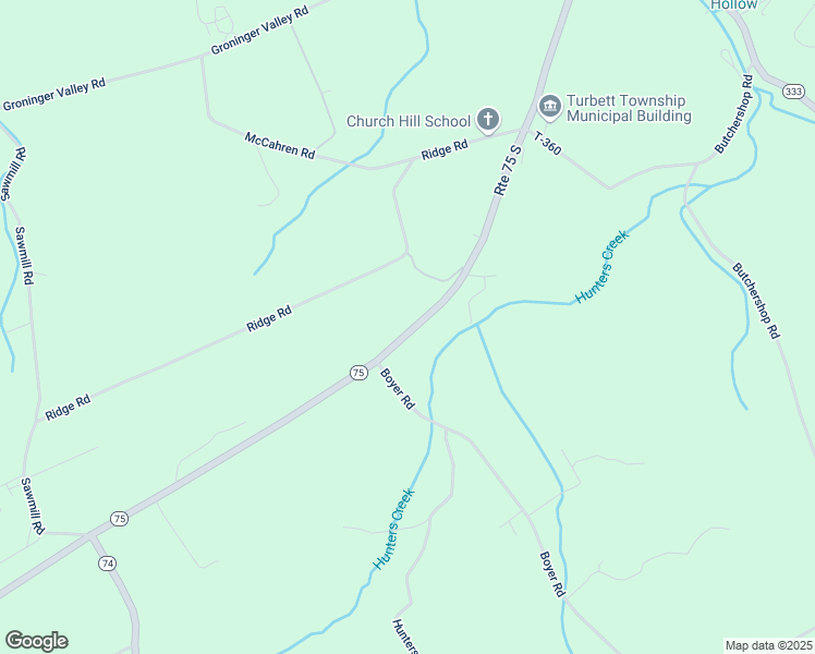 map of restaurants, bars, coffee shops, grocery stores, and more near 24923 Pennsylvania 75 in Port Royal