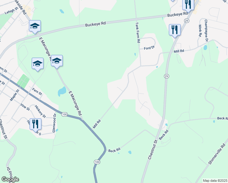 map of restaurants, bars, coffee shops, grocery stores, and more near 5209 Homestead Circle in Emmaus