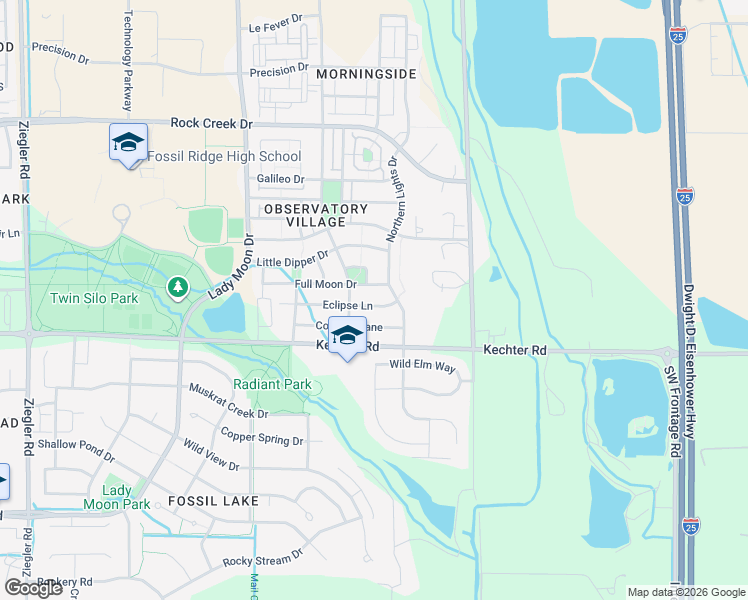 map of restaurants, bars, coffee shops, grocery stores, and more near 3839 Full Moon Drive in Fort Collins