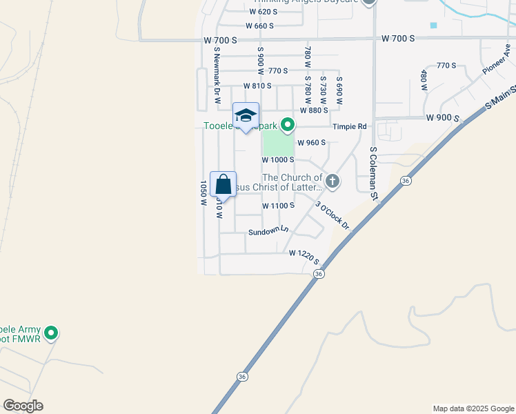 map of restaurants, bars, coffee shops, grocery stores, and more near 1118 South 900 West in Tooele