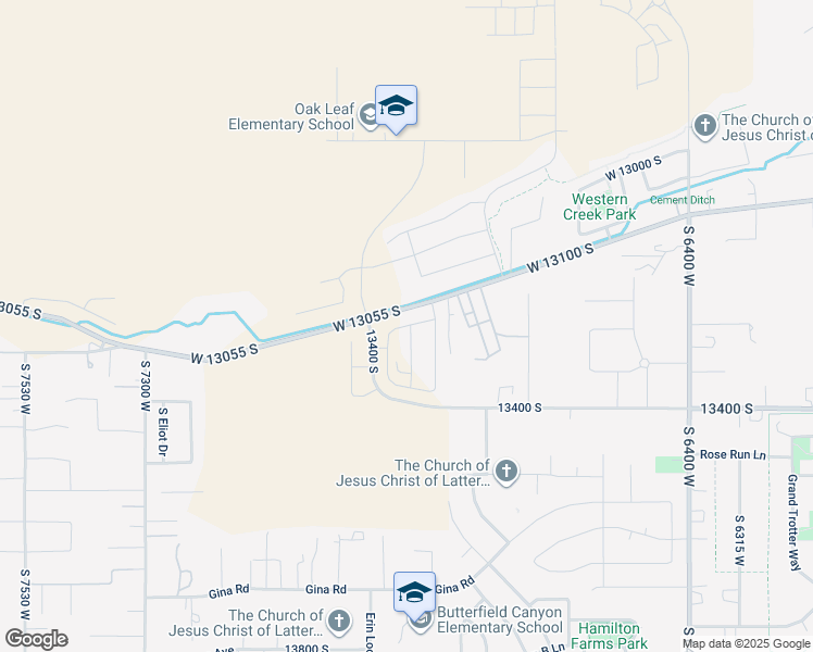 map of restaurants, bars, coffee shops, grocery stores, and more near 6867 West Windy Oak Drive in Herriman