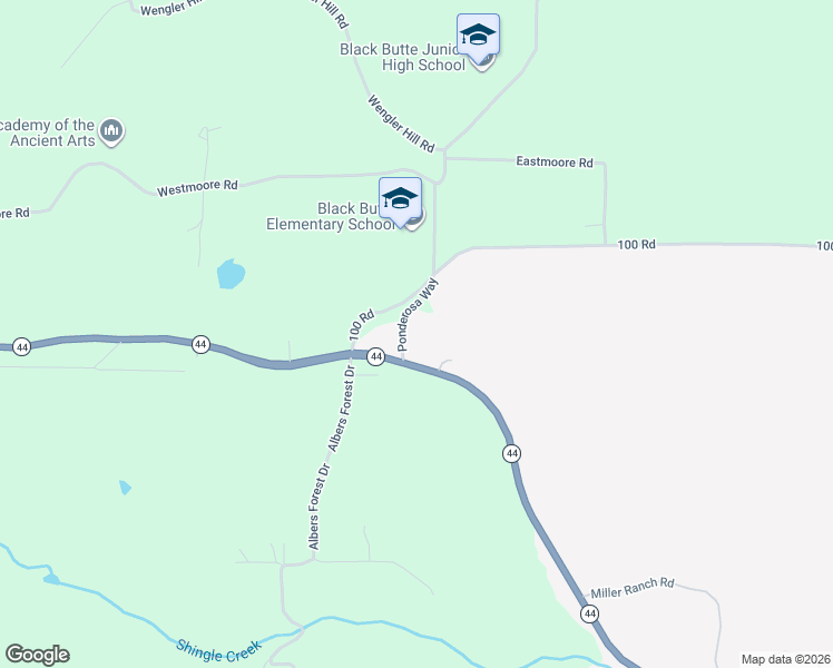 map of restaurants, bars, coffee shops, grocery stores, and more near 7657 Ponderosa Way in Shingletown