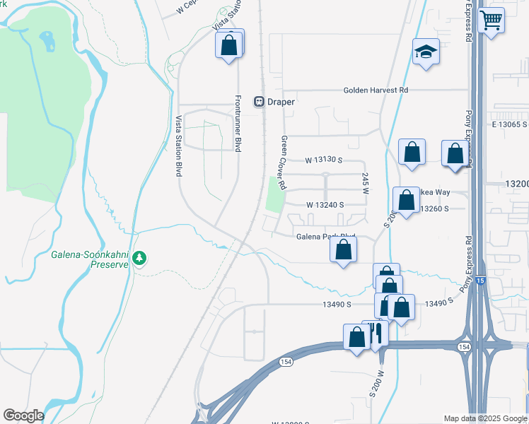 map of restaurants, bars, coffee shops, grocery stores, and more near 466 West Amber Glow Lane in Draper