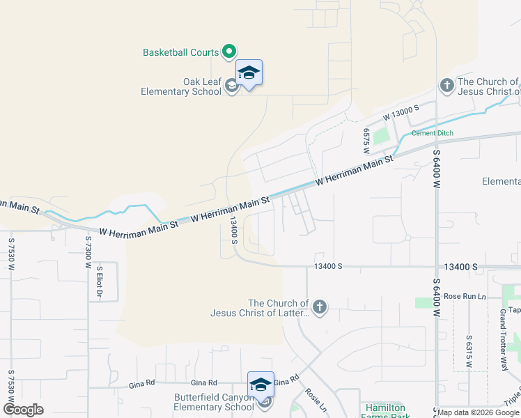 map of restaurants, bars, coffee shops, grocery stores, and more near 6852 West Windy Oak Drive in Herriman