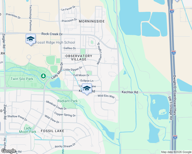 map of restaurants, bars, coffee shops, grocery stores, and more near 3839 Full Moon Drive in Fort Collins