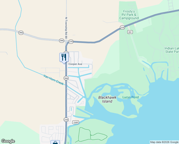 map of restaurants, bars, coffee shops, grocery stores, and more near 11281 Macalpine Way in Lakeview