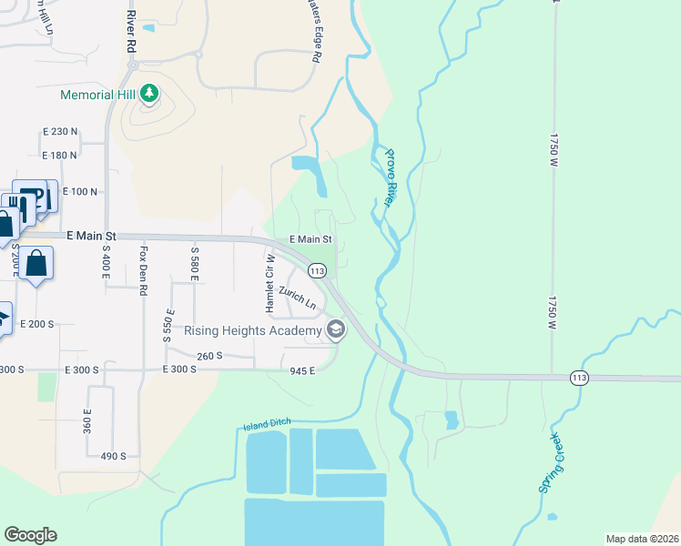 map of restaurants, bars, coffee shops, grocery stores, and more near 65 South Johnson's Mill Road in Midway