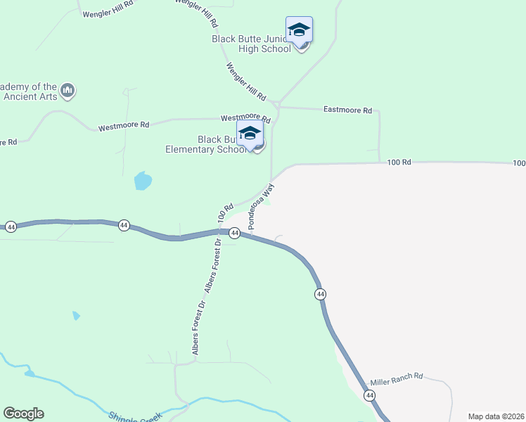 map of restaurants, bars, coffee shops, grocery stores, and more near 7657 Ponderosa Way in Shingletown