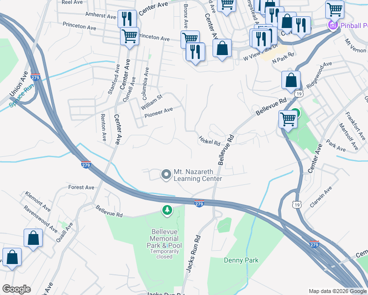map of restaurants, bars, coffee shops, grocery stores, and more near 120 Rossmor Court in Pittsburgh